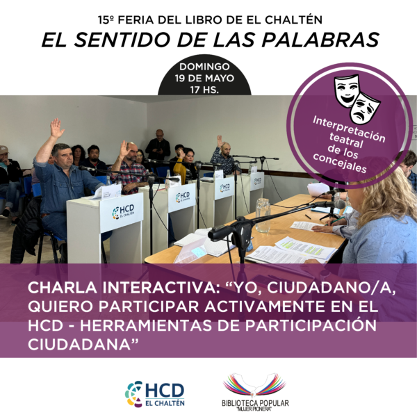 El HCD presente en la próxima edición de la Feria del Libro de El Chaltén